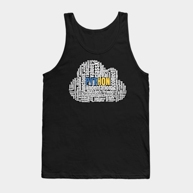 Python Word cloud t shirt for Programmers Tank Top by mangobanana